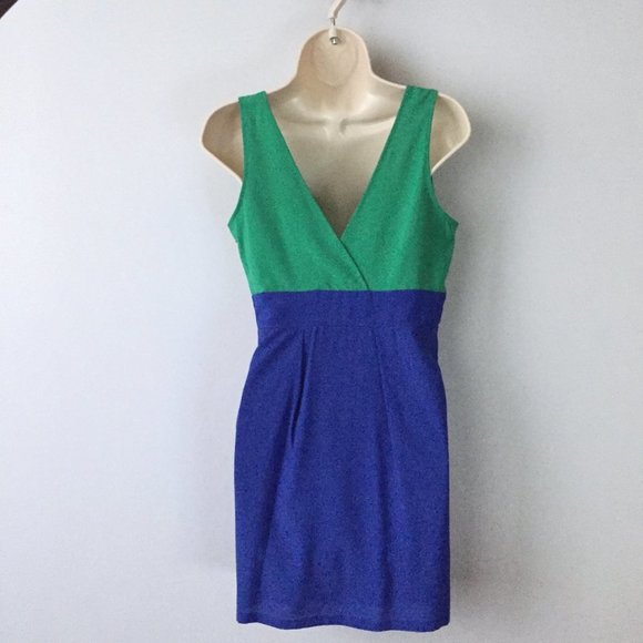 My Story Blue Green Colorblock Dress - Picture 5 of 5